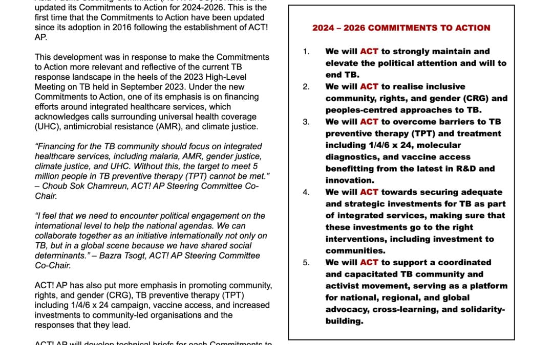 ACT! AP updates its Commitments to Action for 2024-2026